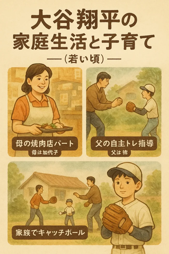 大谷翔平の母親と家庭生活と子育て：若い頃のパート