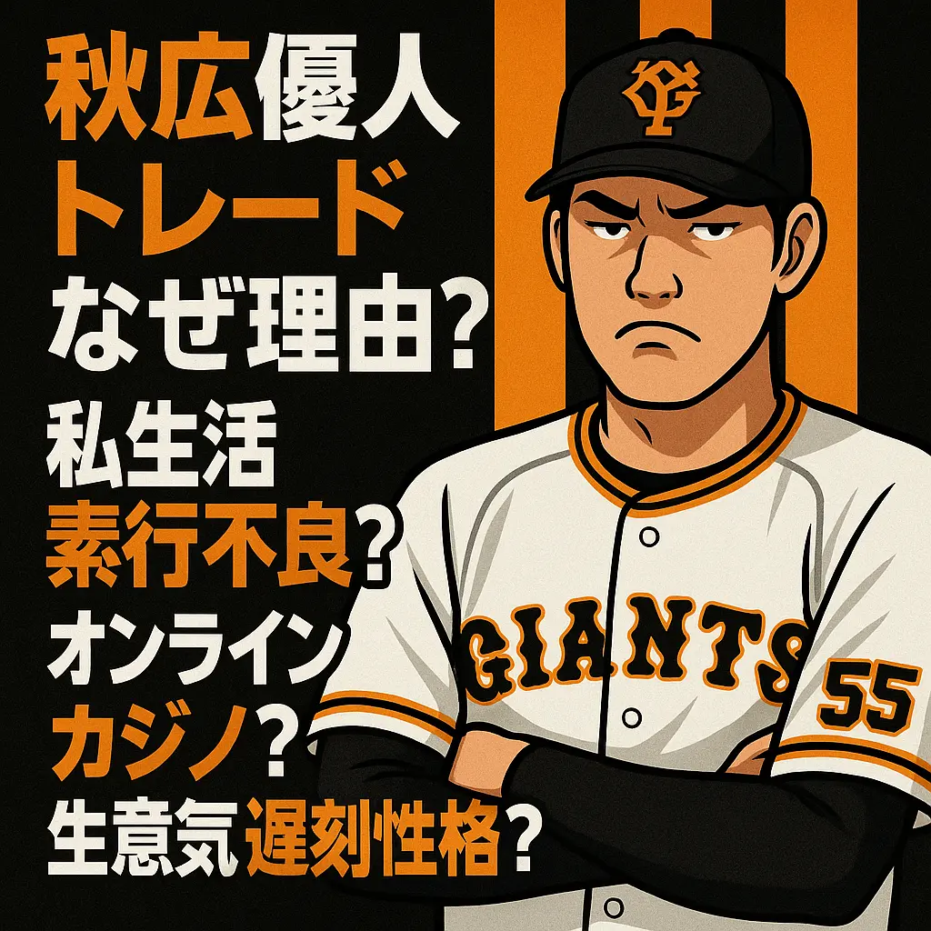 秋広優人トレードなぜ理由？私生活素行不良？オンラインカジノ？生意気遅刻性格？