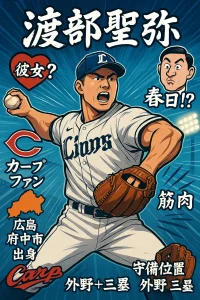 渡部聖弥の彼女？春日？出身？カープファン？筋肉？守備位置ポジション？