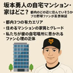 坂本勇人の自宅マンション・家は場所どこ？都内のどの辺に住んでいそうかプロ野球ファンが妄想検証
